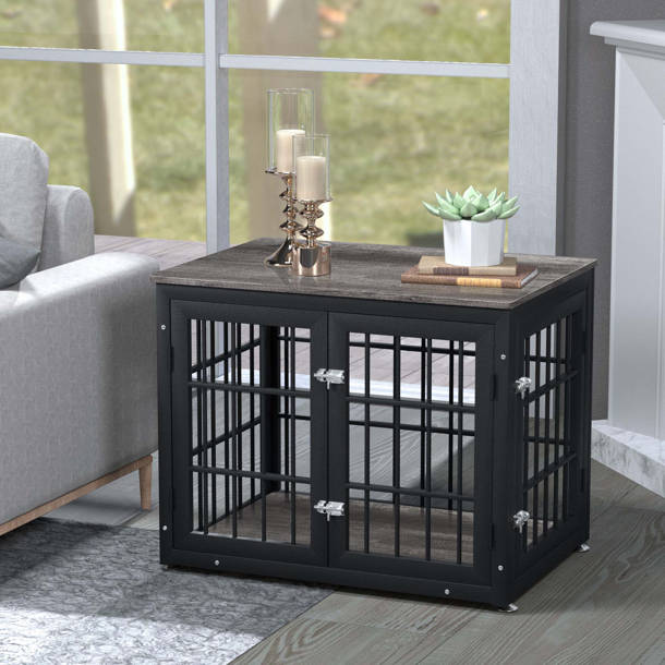 Tucker Murphy Pet™ Wood Dog Crate Furniture, Dog Kennel Double Doors